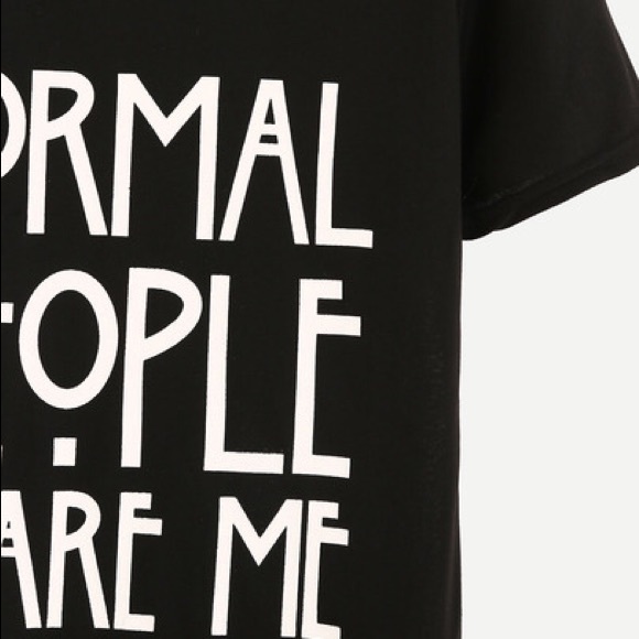 🖤Normal people scare me Black Print T-shirt - Top - Picture 5 of 5